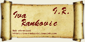 Iva Ranković vizit kartica
